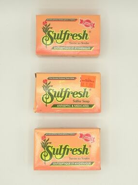 3 Sulfresh Sulfur Soap 85g Bars Lot Antiseptic Medicated 10% Sulfur New Sealed